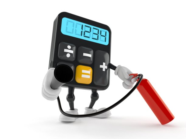 手持灭火器的计算器字符图片下载