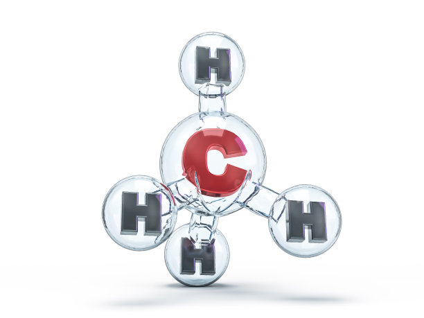 甲烷分子背景，3D渲染图片下载