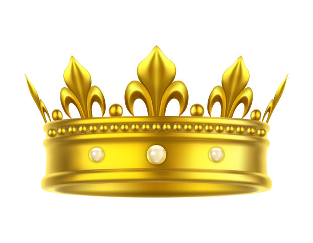 为国王、王后准备的金色孤立头饰或王冠图片下载