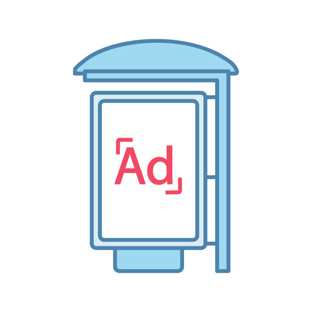 公交车站广告彩色图标图片下载