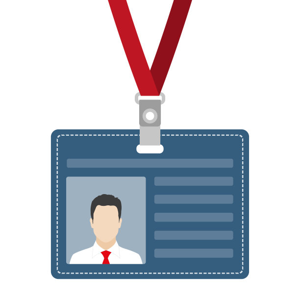 身份证，徽章或门禁卡带挂。矢量插图。图片下载