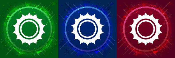 太阳图标优雅的现代设计抽象按钮设置插图图片下载