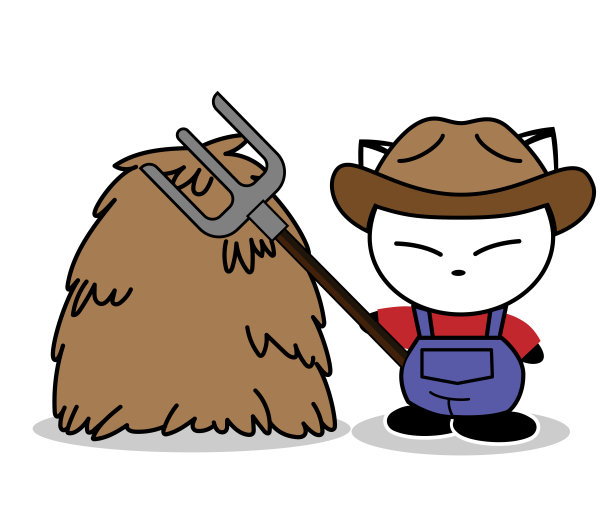 白色背景上的猫标志插图。图片下载