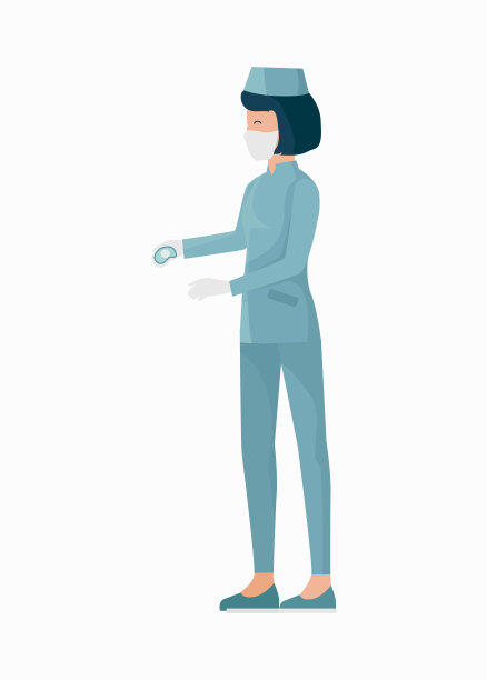 护士在蓝色制服图标矢量插图图片下载