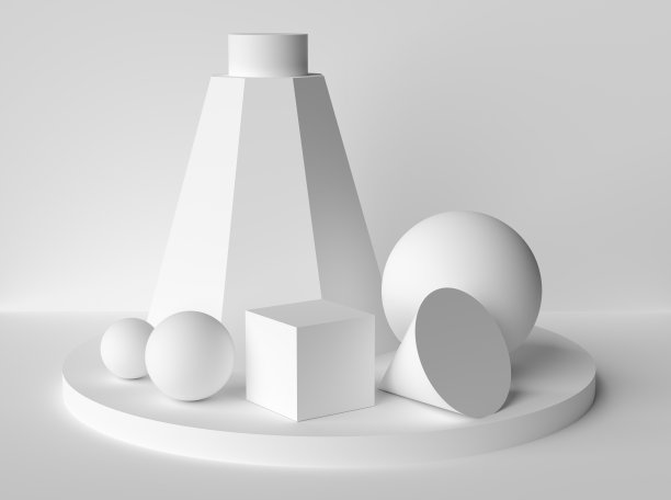 抽象几何图形，舞台上的静物图片下载