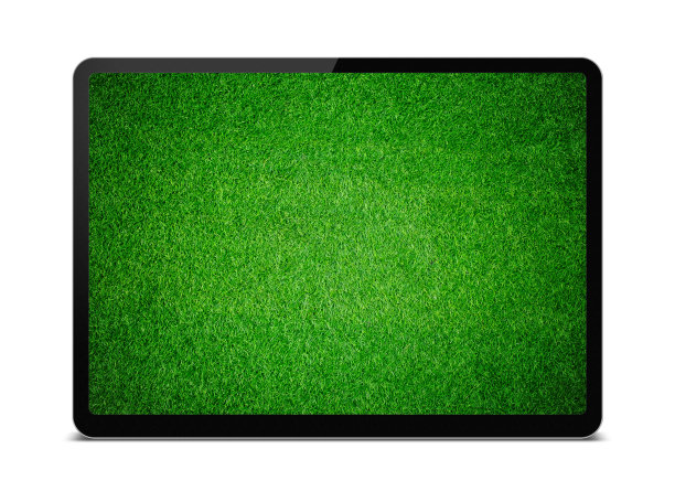 (剪辑路径)草背景在数字平板隔离图片下载