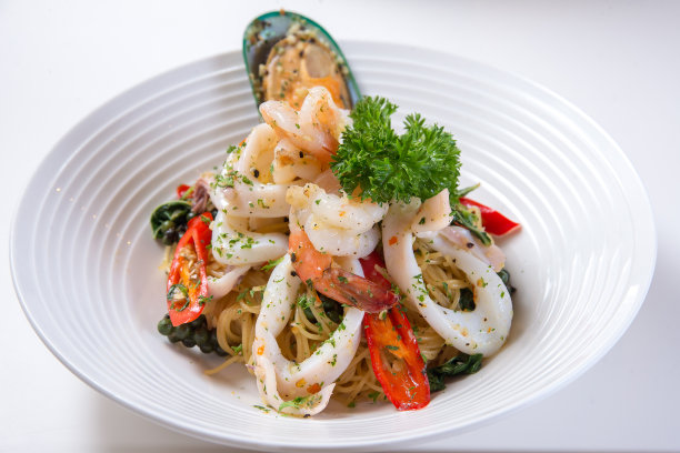 意大利面配海鲜图片下载