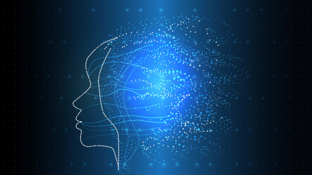 矢量图像的形式人工智能发光的人的头。每股收益10图片下载