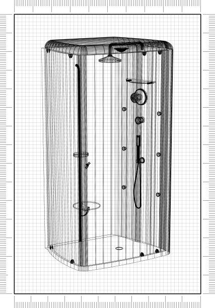 淋浴房的蓝图图片下载
