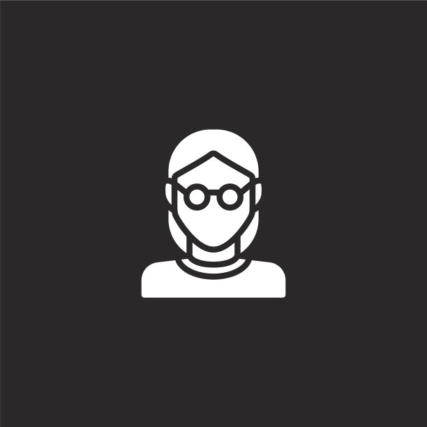 祖母图标。充满祖母图标的网站设计和移动，应用程序开发。祖母图标从填充家庭收集孤立的黑色背景。图片下载