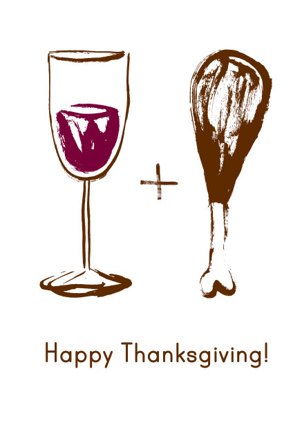 火鸡腿和酒杯平面设计。感恩节快乐!向量假日插图。感恩节复古手绘贺卡。枯燥乏味的设计图片下载