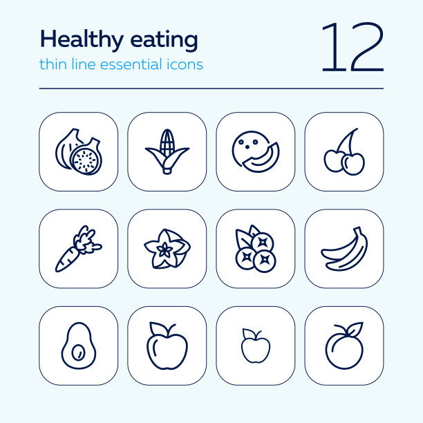 健康饮食线图标设置图片下载