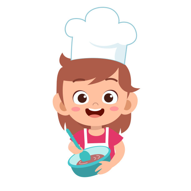 快乐可爱的小孩厨师厨师在厨房图片下载
