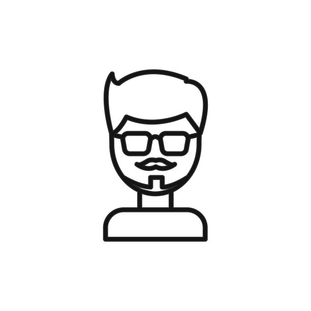 胡须线条图标，适用于UI UX网页应用图片下载