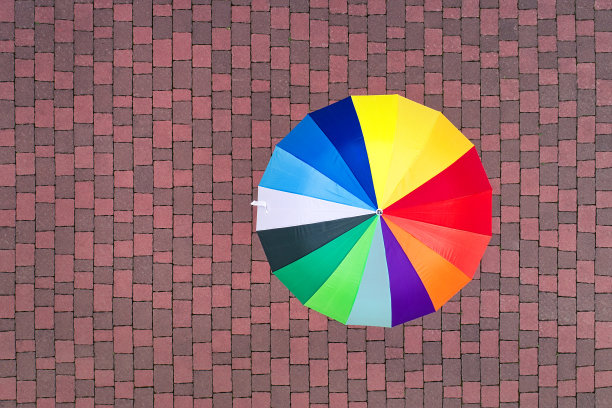 彩色伞，鸟瞰图图片下载