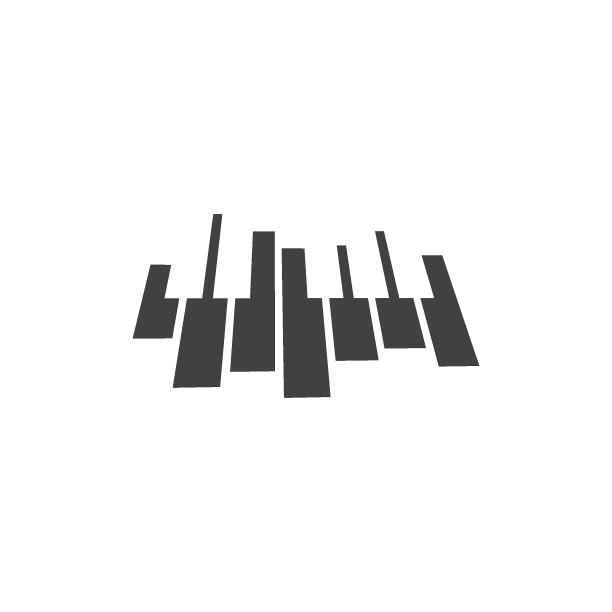 钢琴图标矢量插图图片下载