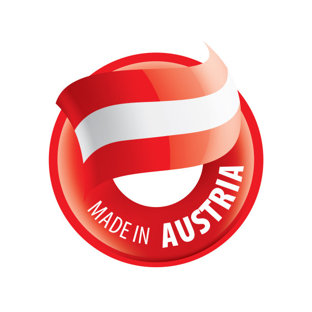 奥地利国旗，矢量插图在白色的背景图片下载