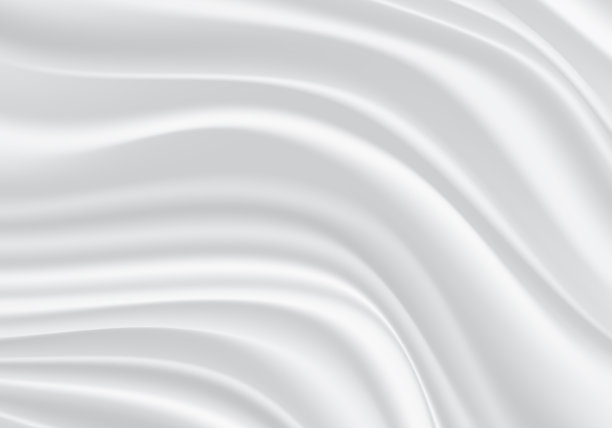 白色织物丝绸波浪细节豪华背景矢量插图。图片下载