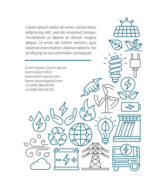 生态能源文章页向量模板图片下载