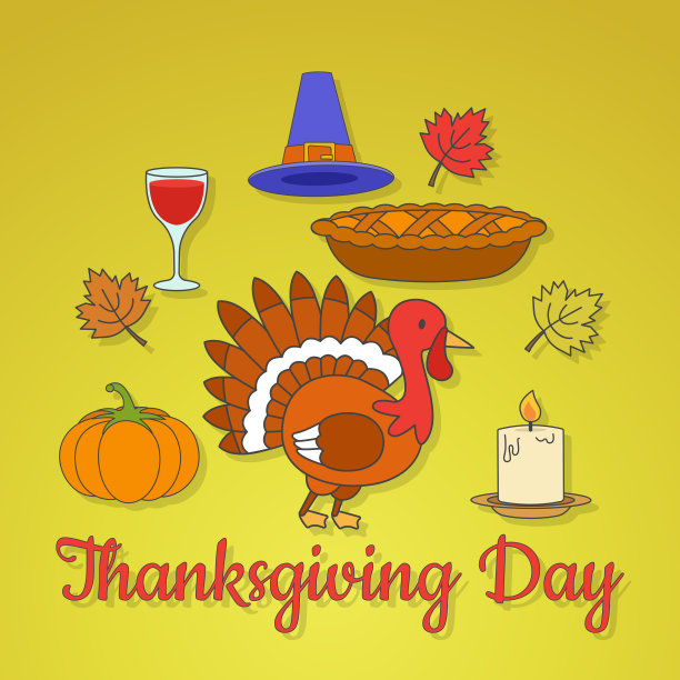感恩节概念与节日符号图片下载