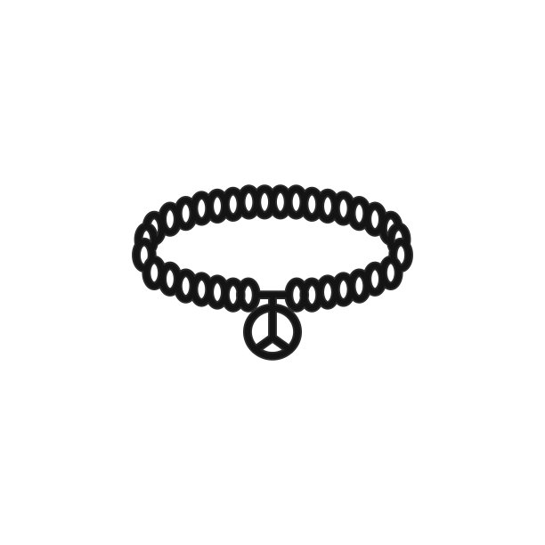 嬉皮士braceletline图标。元素的生活方式插图图标。标志，符号可以用于网页，标志，手机应用，UI，用户体验图片下载