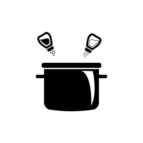 把盐和胡椒放入锅或锅汤矢量图标图片下载