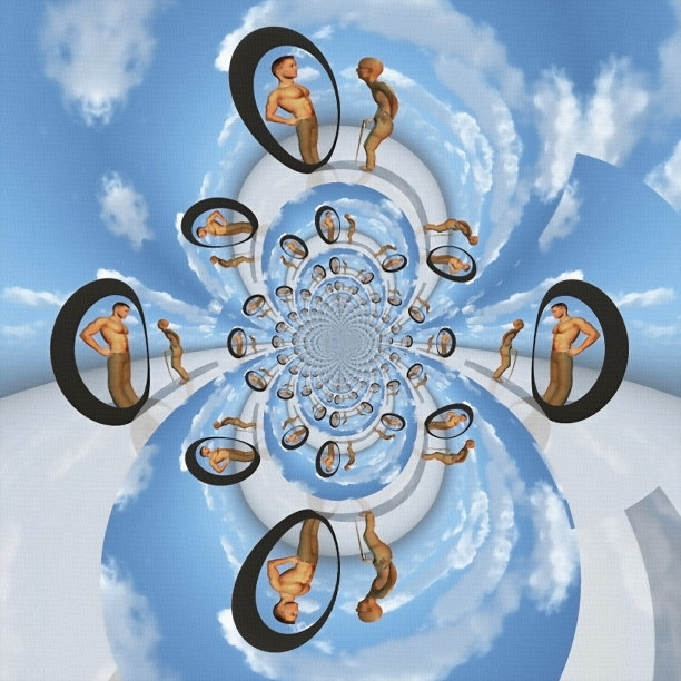 老人在镜子里看到过去的自己图片下载