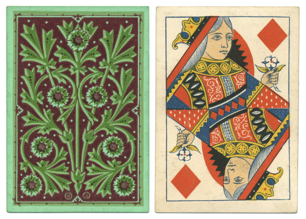 威利斯公司的扑克牌背面设计19世纪，1880年图片下载