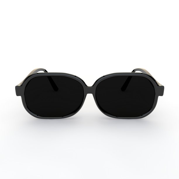 太阳镜与黑色塑料框架上的白色孤立背景图片下载