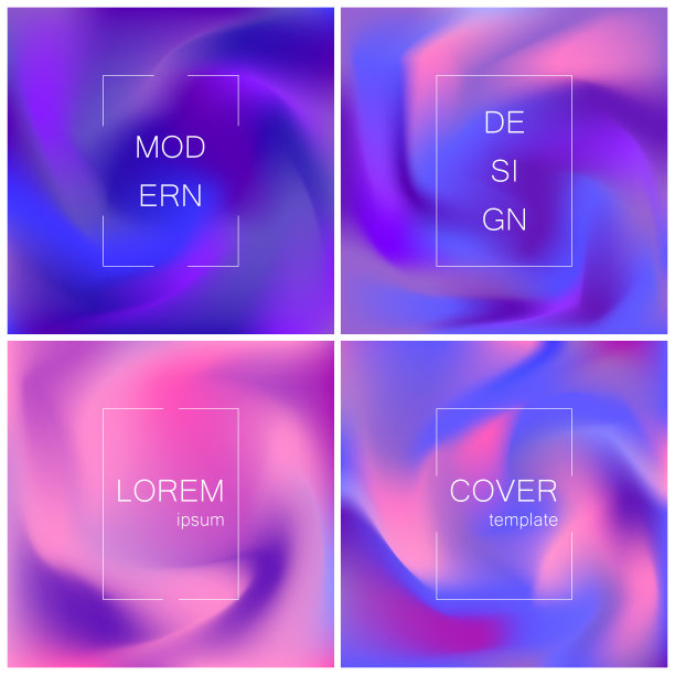 最小抽象矢量模糊覆盖设计模板。全息术渐变背景。矢量模板的标语牌，横幅，传单，演示和报告素材图片
