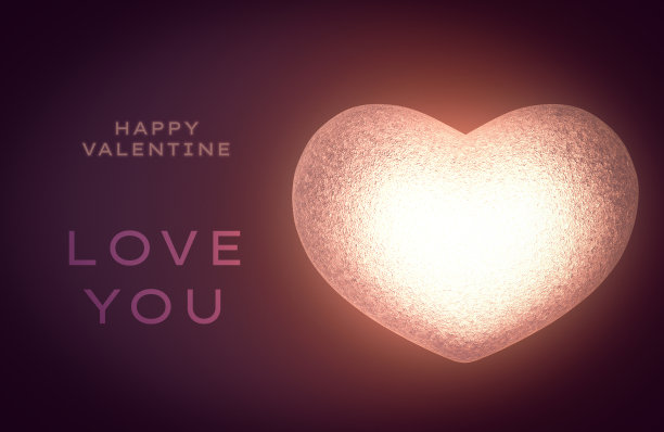 3d插图:心情人节-爱你的概念卡图片下载