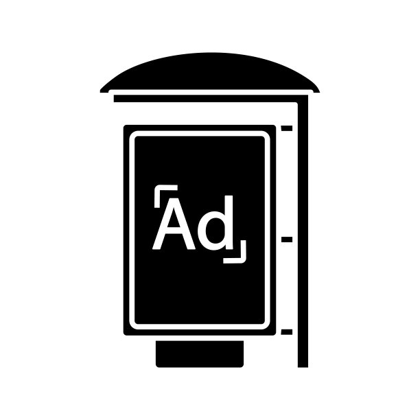 公交车站广告字形图标图片下载