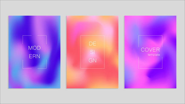 最小抽象矢量模糊覆盖设计模板。全息术渐变背景。矢量模板的标语牌，横幅，传单，演示和报告素材图片