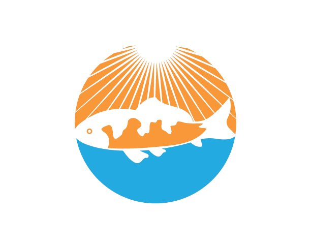 锦鲤鱼标志向量图片下载