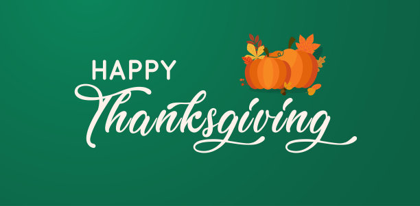 手绘感恩节快乐排版海报。图片下载
