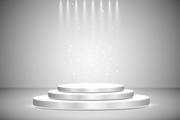 白色的圆的讲台。基座。现场。矢量插图。图片下载