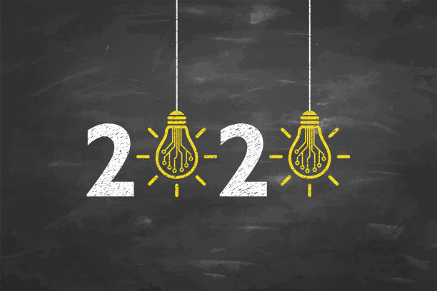 2020年的创新想法黑板背景概念图片下载