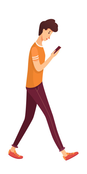 少年聊天网上平面矢量插图图片下载