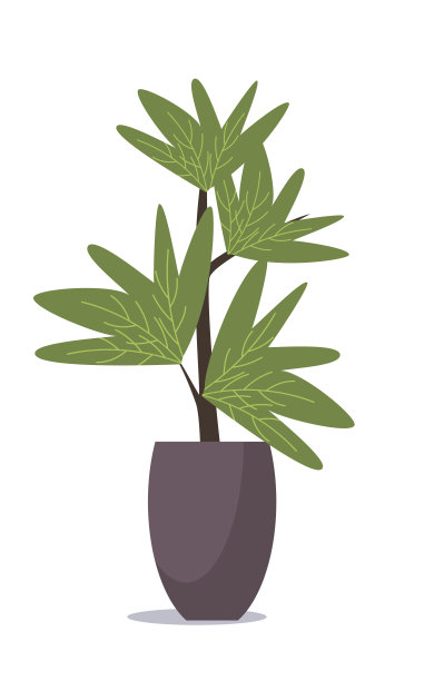 家绿色植物平面矢量插图孤立在白色的背景图片下载