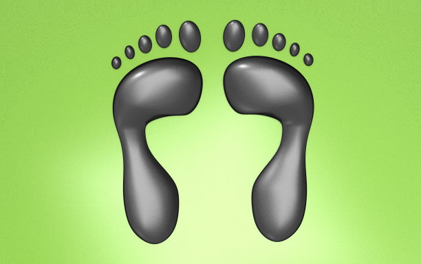 碳足迹概念设计3d插图图片下载