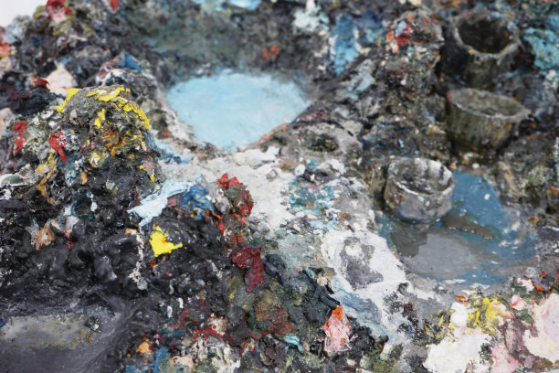 复古风格的照片，画笔特写和艺术家调色板图片下载