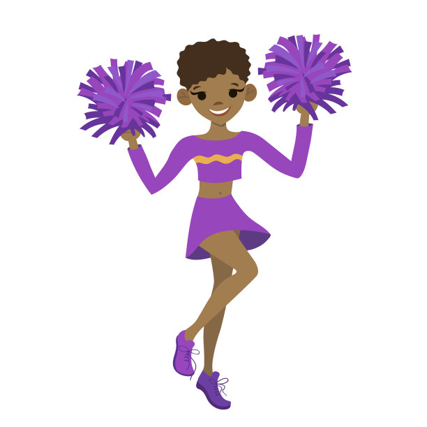 拉拉队员女孩被孤立在白色背景下。矢量图形。图片下载