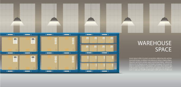 仓库空间的旗帜图片下载