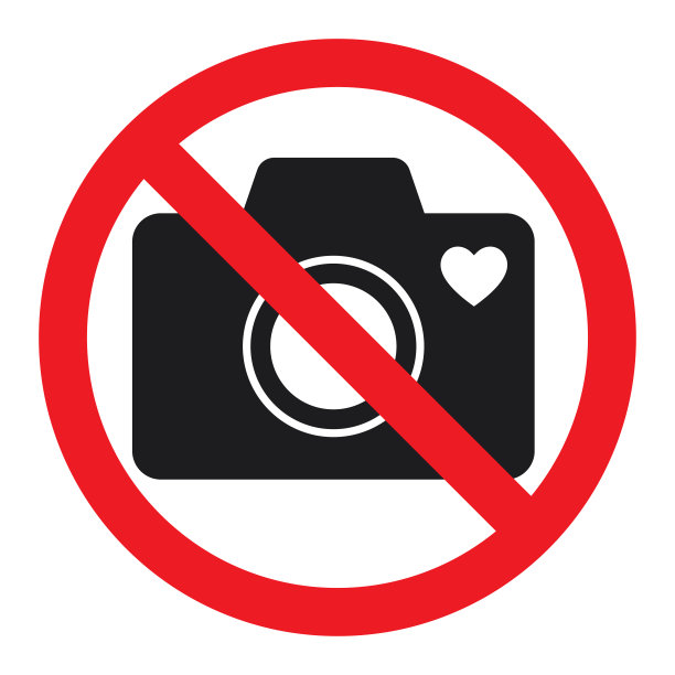 带有“不允许”标志的相机图标。图片下载