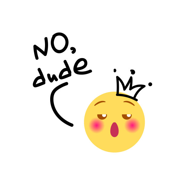 矢量图，说话表情。手绘黑色马克笔涂鸦细节:皇冠和“NO dude”字母。孤立。理想的高自尊，拒绝，骄傲，自爱和其他概念。图片下载