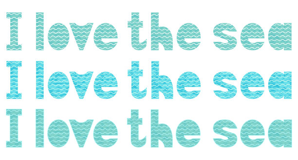 矢量铭文在绿松石字母我爱海图片下载