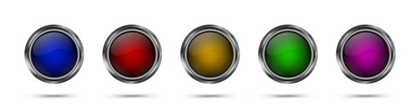 一组玻璃矢量按钮的网页。图片下载