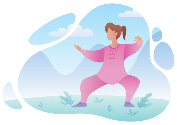 气功练习的女人图片下载