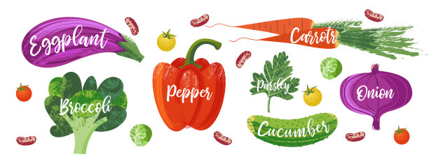 世界素食日快乐。矢量插图与手绘独特的纹理。图片下载