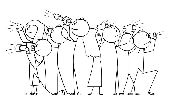 矢量卡通插图的一组摄影师或人或游客与相机拍照图片下载